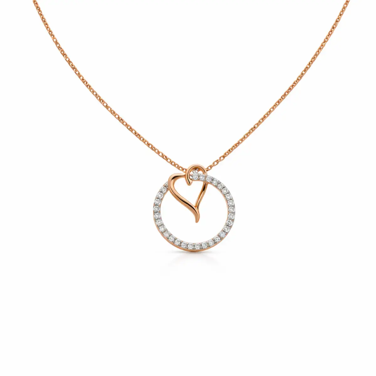 0.12 CT NATURAL DIAMOND PENDANT WITH CHAIN 18K GOLD