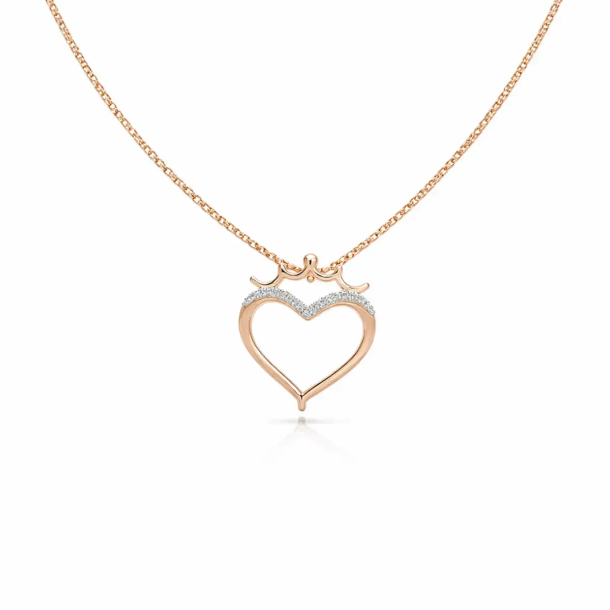 0.04 CT NATURAL DIAMOND PENDANT WITH CHAIN 18K GOLD