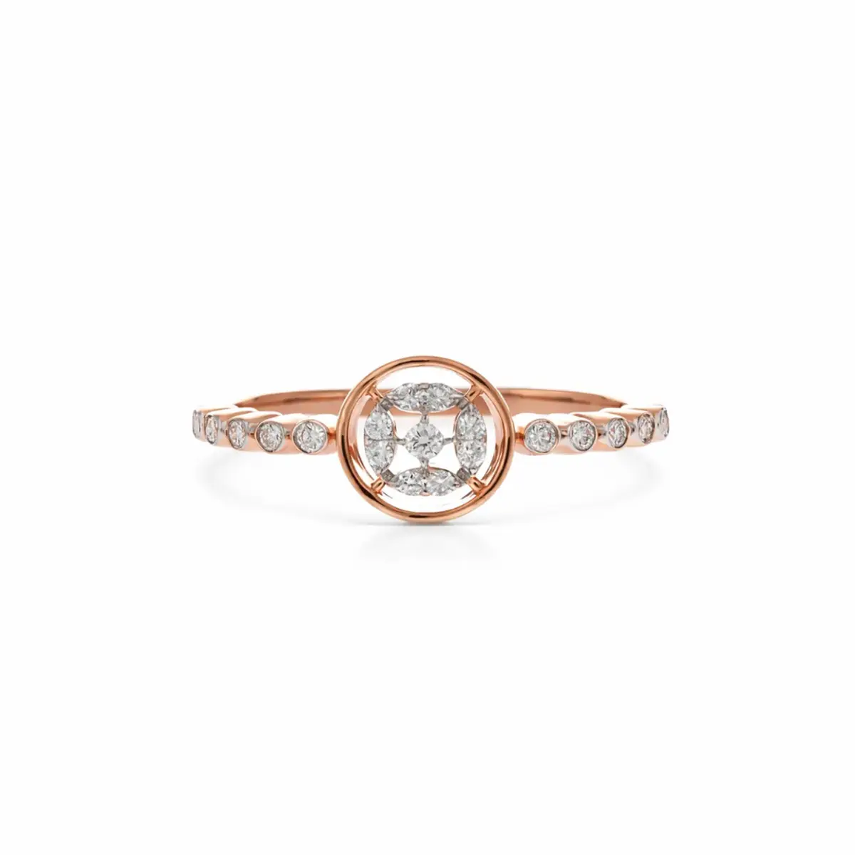 0.17 CT NATURAL DIAMOND WOMENS RING 18K GOLD