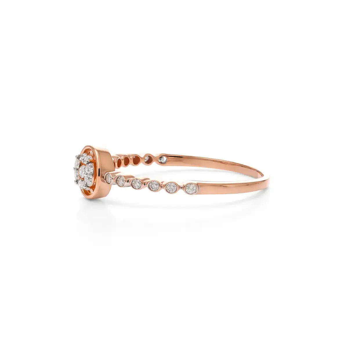 0.17 CT NATURAL DIAMOND WOMENS RING 18K GOLD