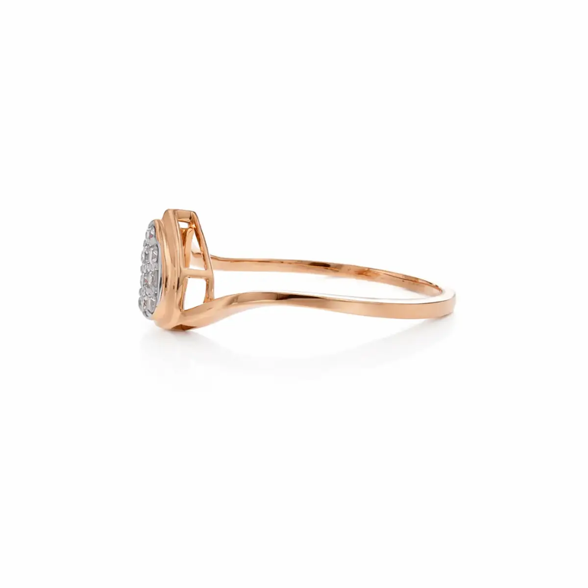 0.08 CT NATURAL DIAMOND WOMENS RING 18K GOLD