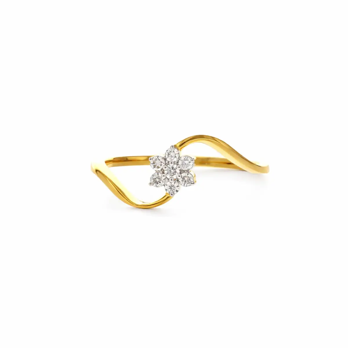 0.11 CT NATURAL DIAMOND WOMENS RING 18K GOLD