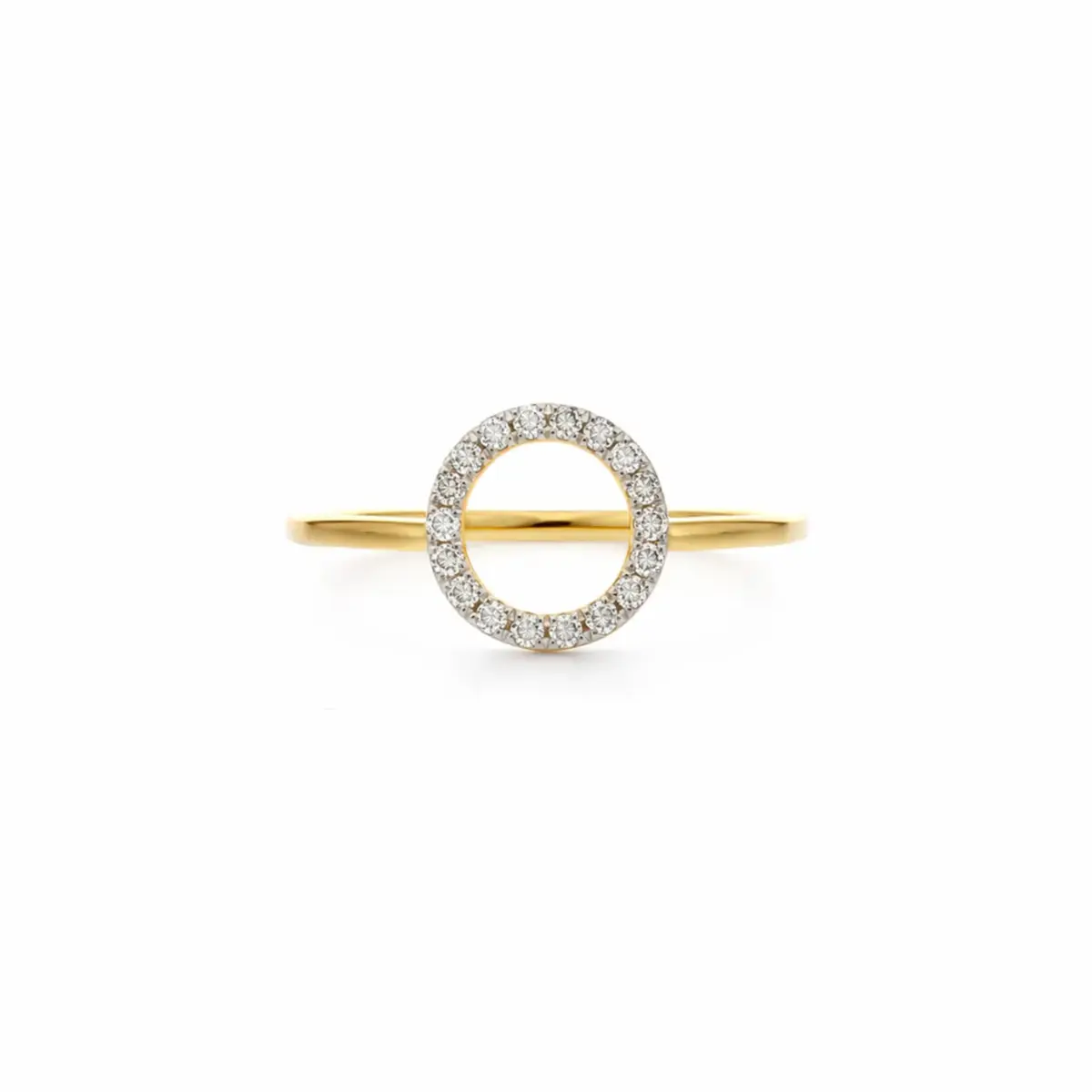 0.11 CT NATURAL DIAMOND WOMENS RING 18K GOLD