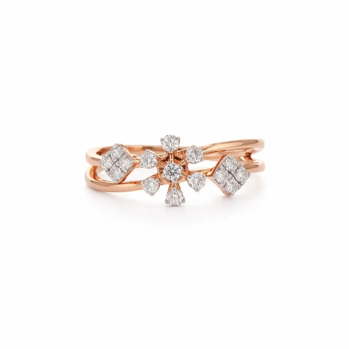 0.21 CT NATURAL DIAMOND WOMENS RING 18K GOLD
