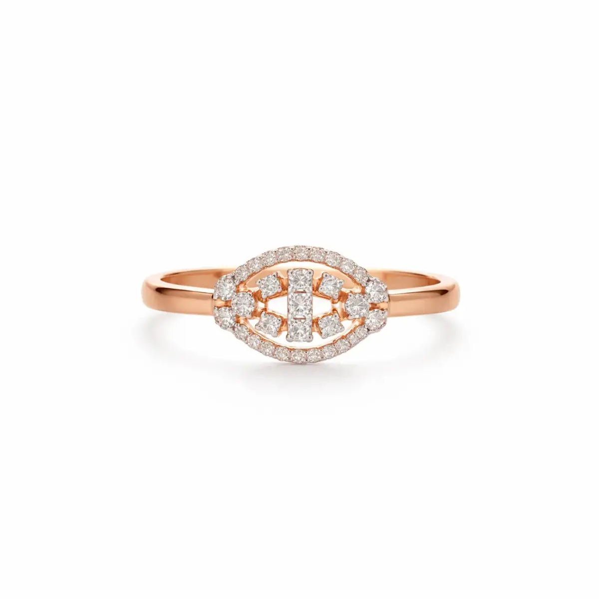 0.16 CT NATURAL DIAMOND WOMENS RING 18K GOLD
