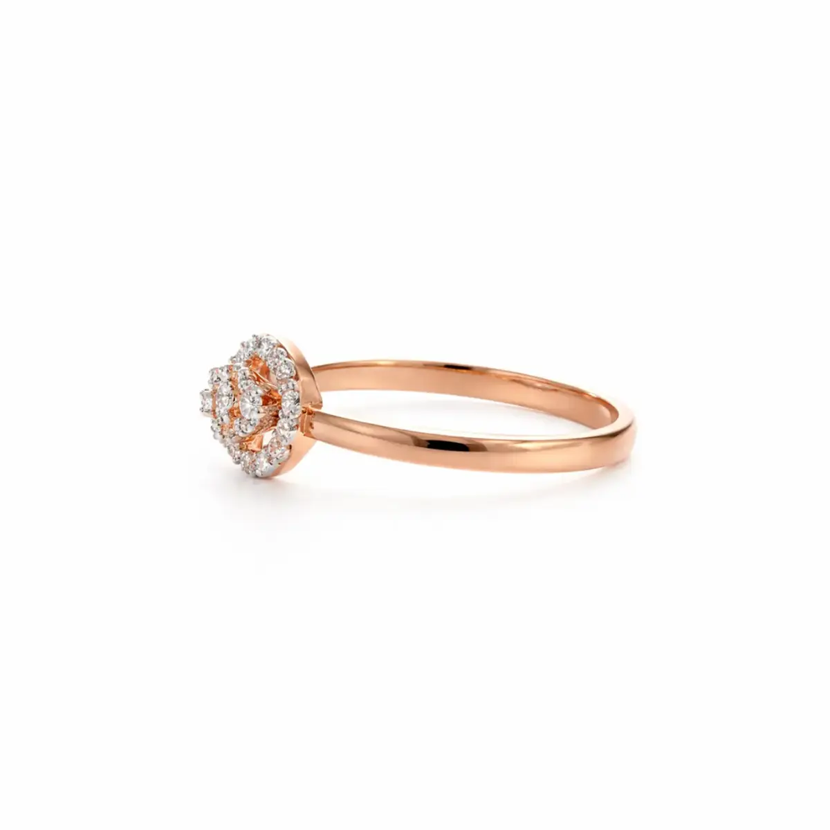 0.16 CT NATURAL DIAMOND WOMENS RING 18K GOLD