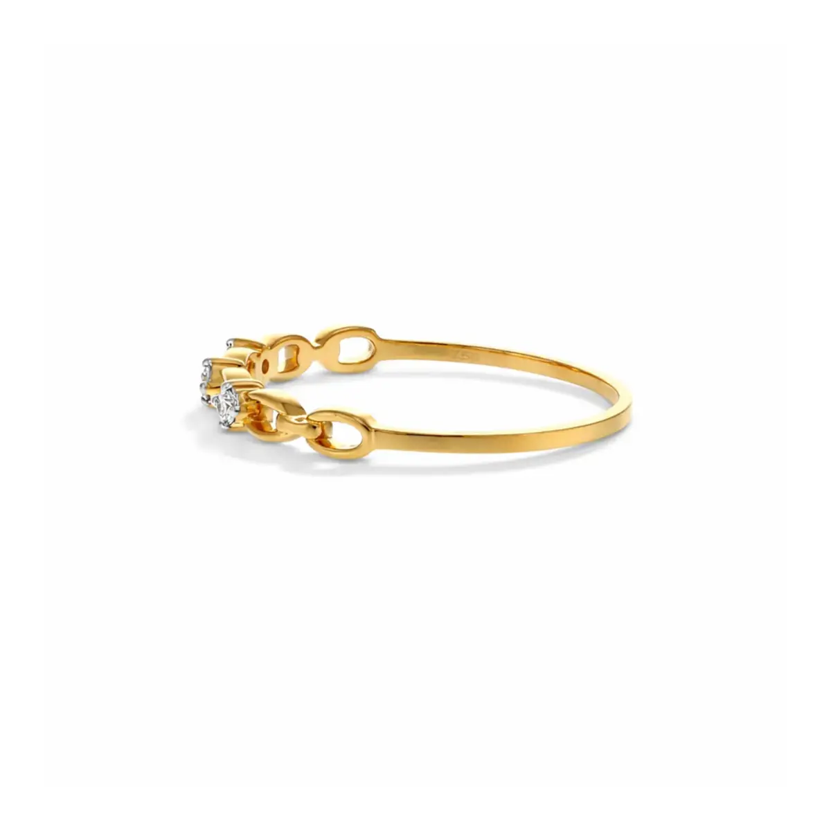 0.06 CT NATURAL DIAMOND WOMENS RING 18K GOLD