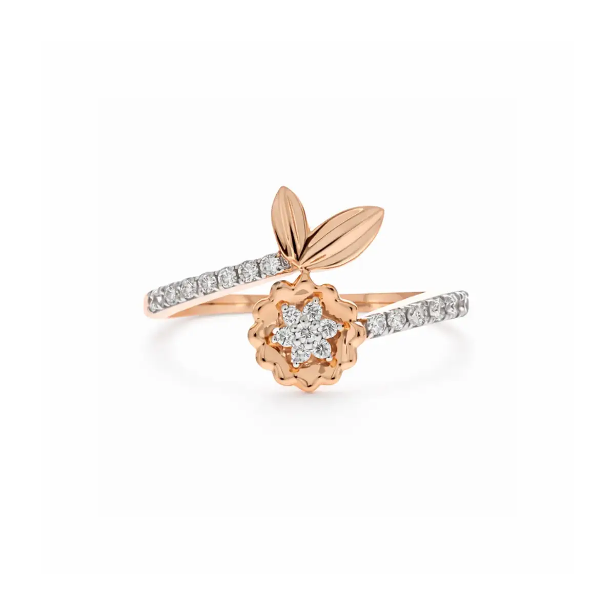 0.11 CT NATURAL DIAMOND WOMENS RING 18K GOLD
