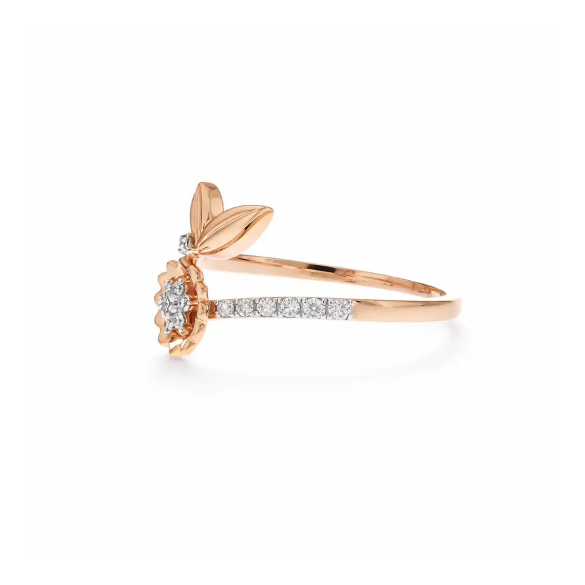 0.11 CT NATURAL DIAMOND WOMENS RING 18K GOLD