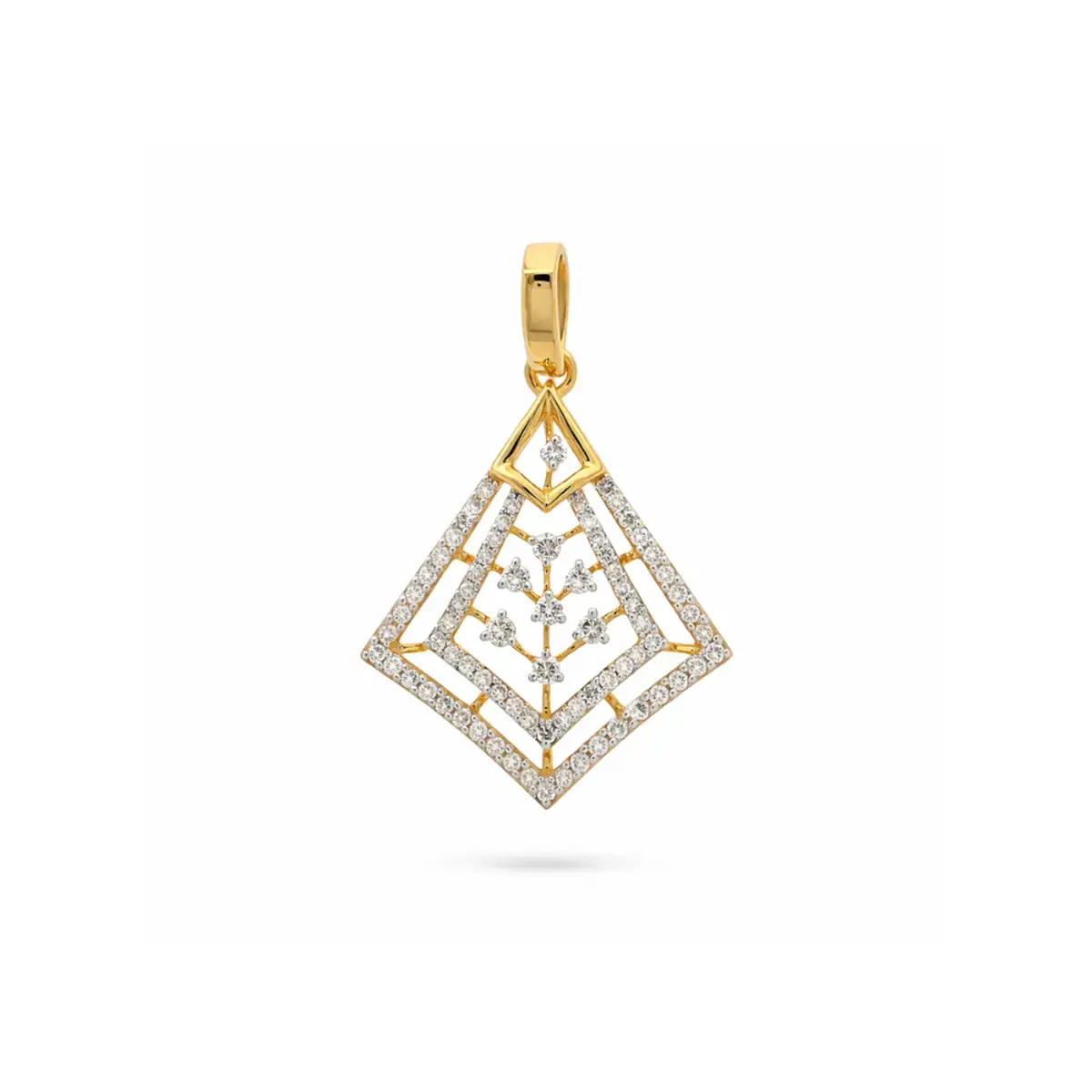 0.40 CT NATURAL DIAMOND PENDANT 18K GOLD