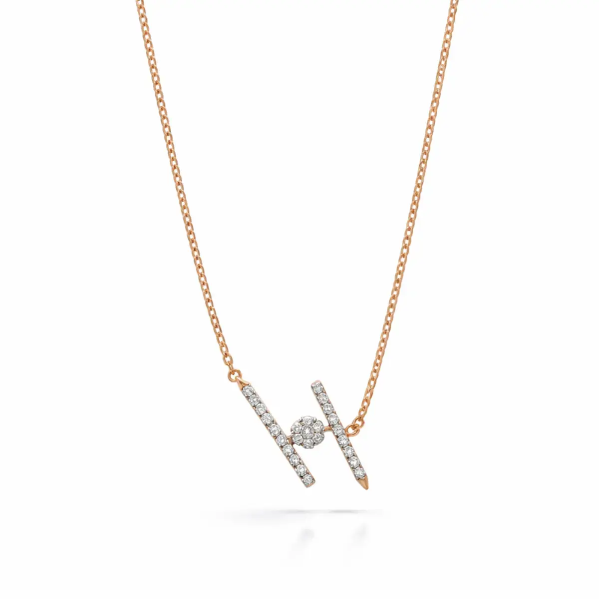 0.137 CT NATURAL DIAMOND PENDANT WITH CHAIN 18K GOLD