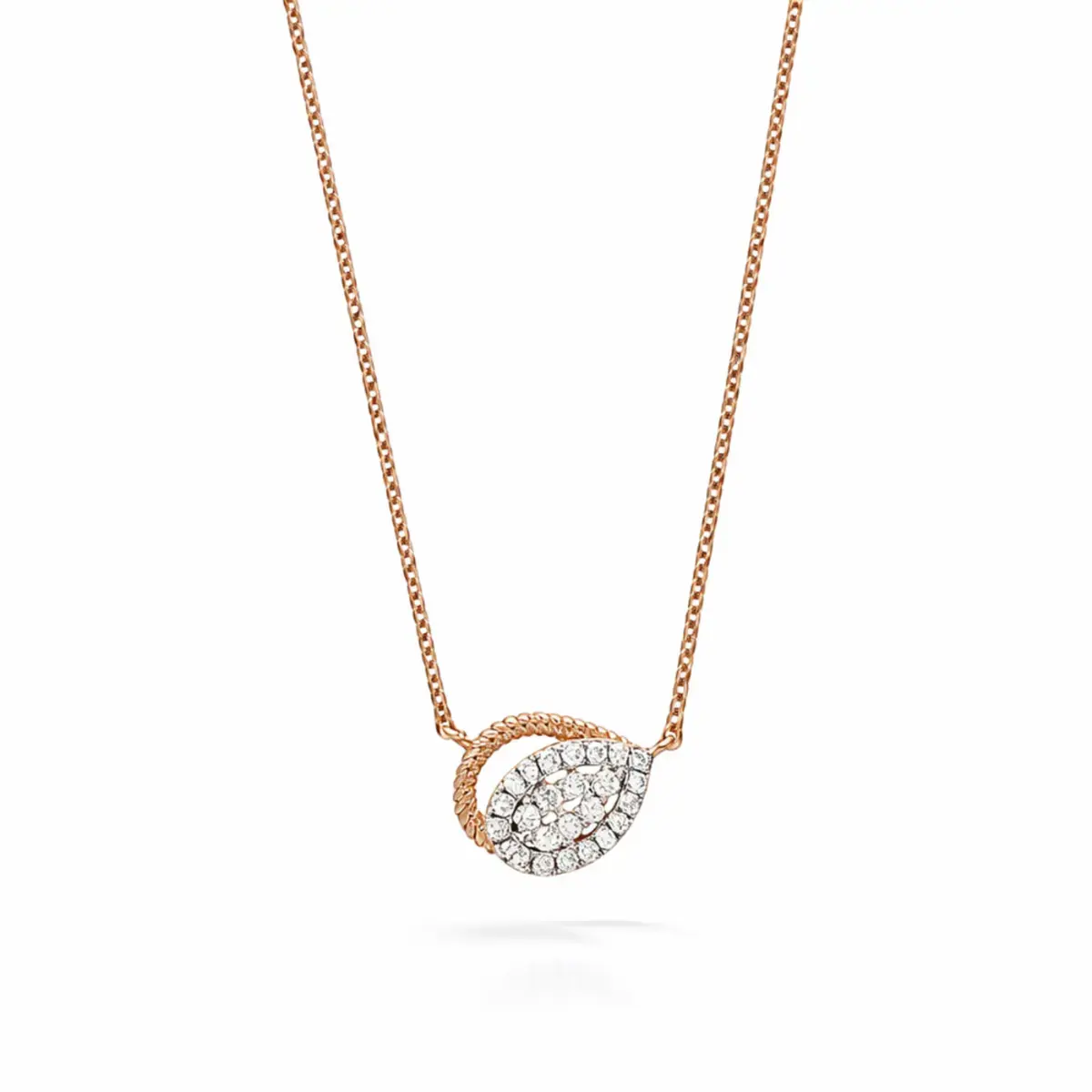 0.15 CT NATURAL DIAMOND PENDANT WITH CHAIN 18K GOLD