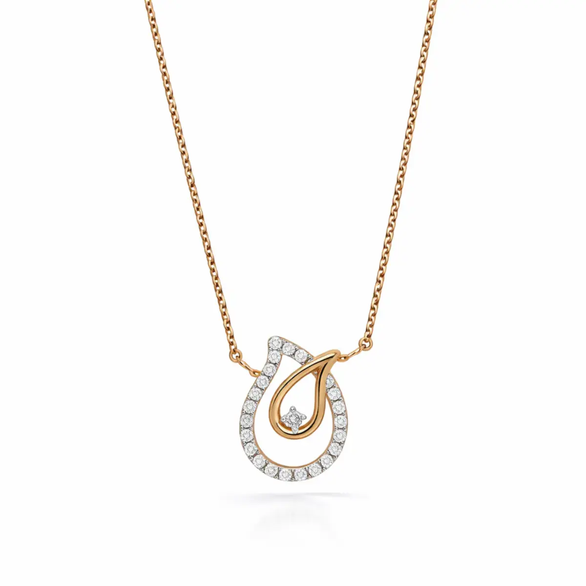 0.13 CT NATURAL DIAMOND PENDANT WITH CHAIN 18K GOLD