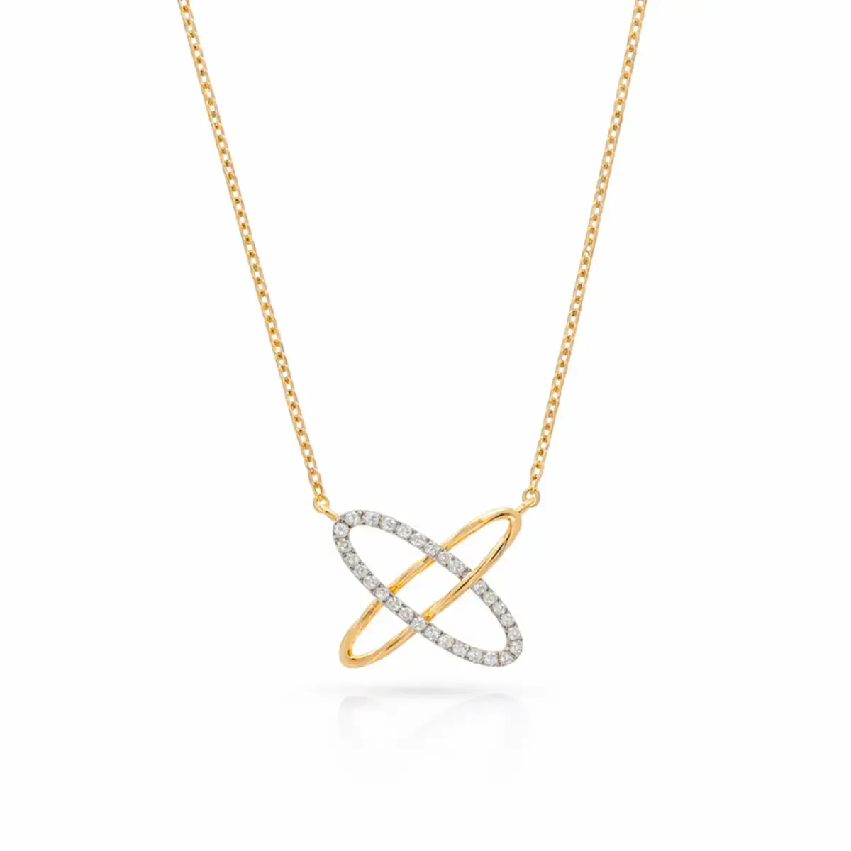 0.15 CT NATURAL DIAMOND PENDANT WITH CHAIN 18K GOLD