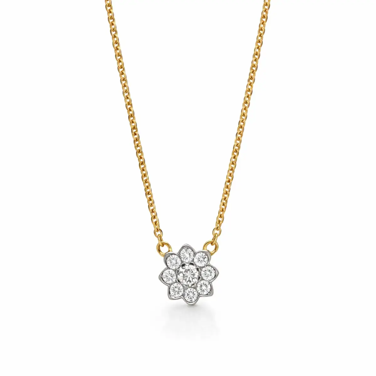 0.16 CT NATURAL DIAMOND PENDANT WITH CHAIN 18K GOLD
