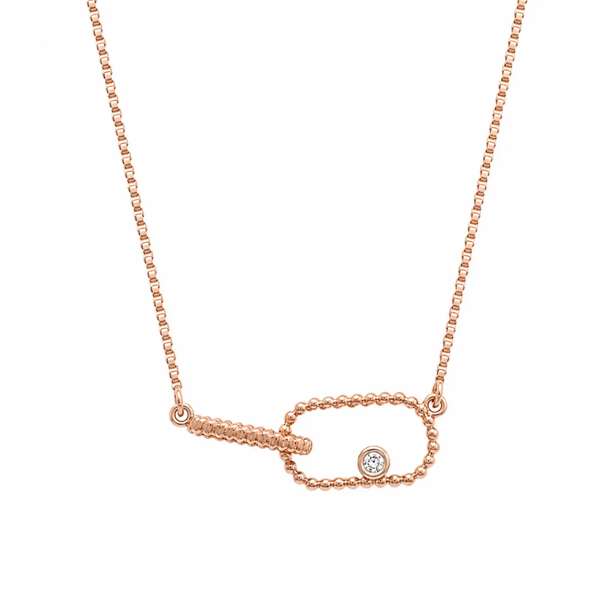 0.03 CT NATURAL DIAMOND PENDANT WITH CHAIN 9K GOLD