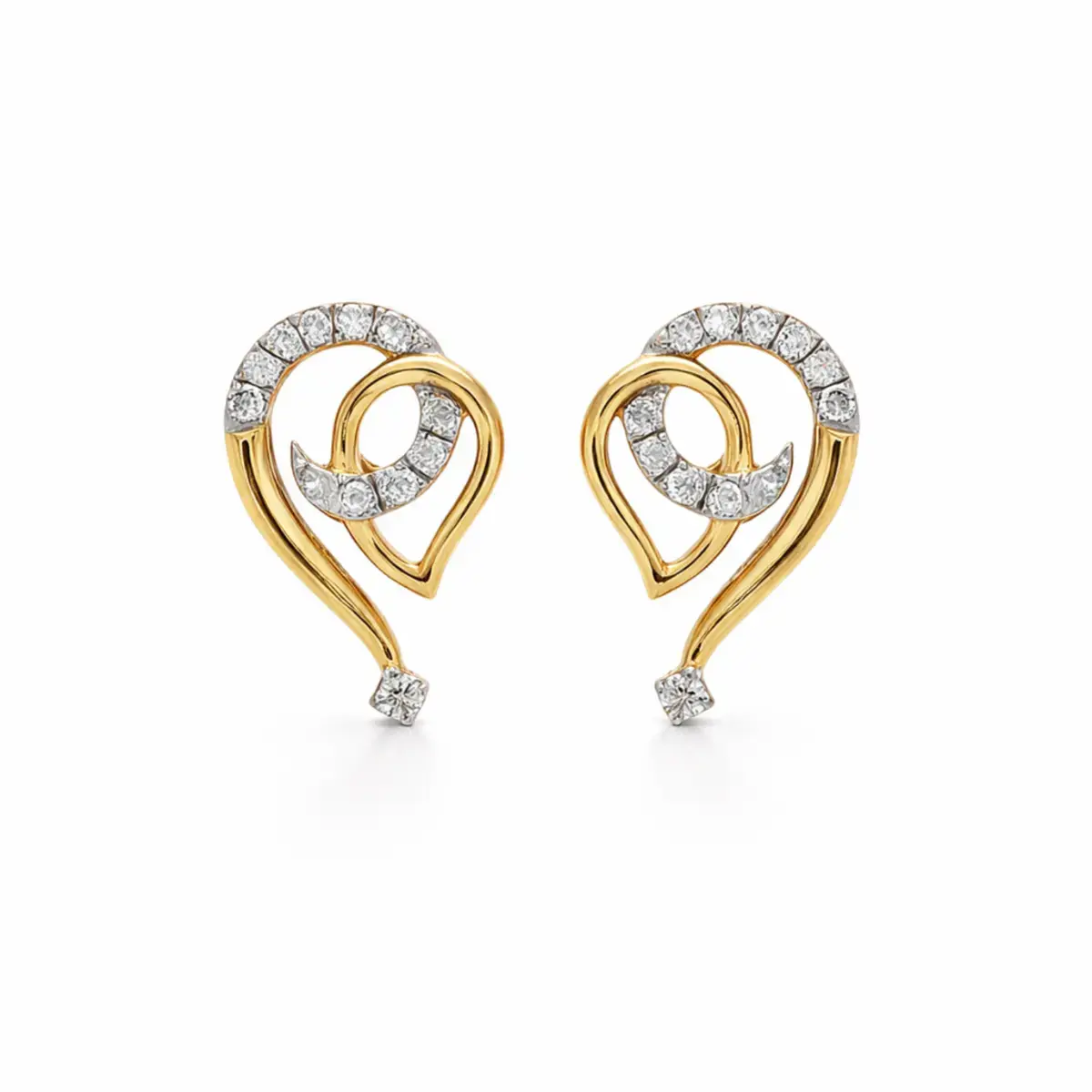 0.06 CT NATURAL DIAMOND EARRINGS 18K GOLD