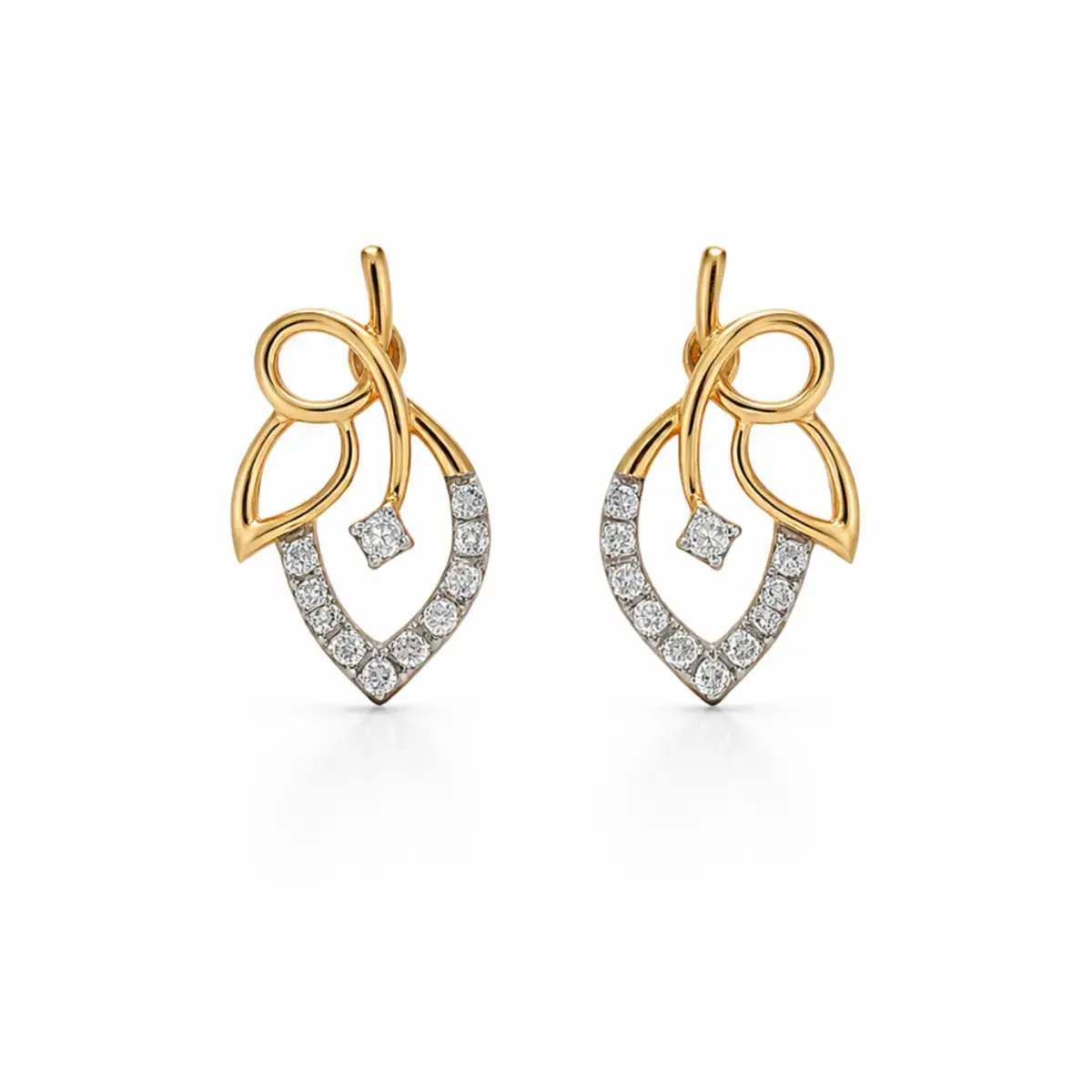 0.06 CT NATURAL DIAMOND EARRINGS 18K GOLD