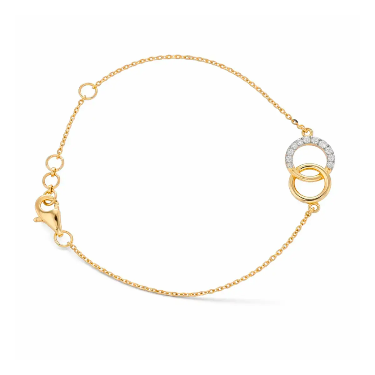 0.11 CT NATURAL DIAMOND CHAIN BRACELET 18K GOLD