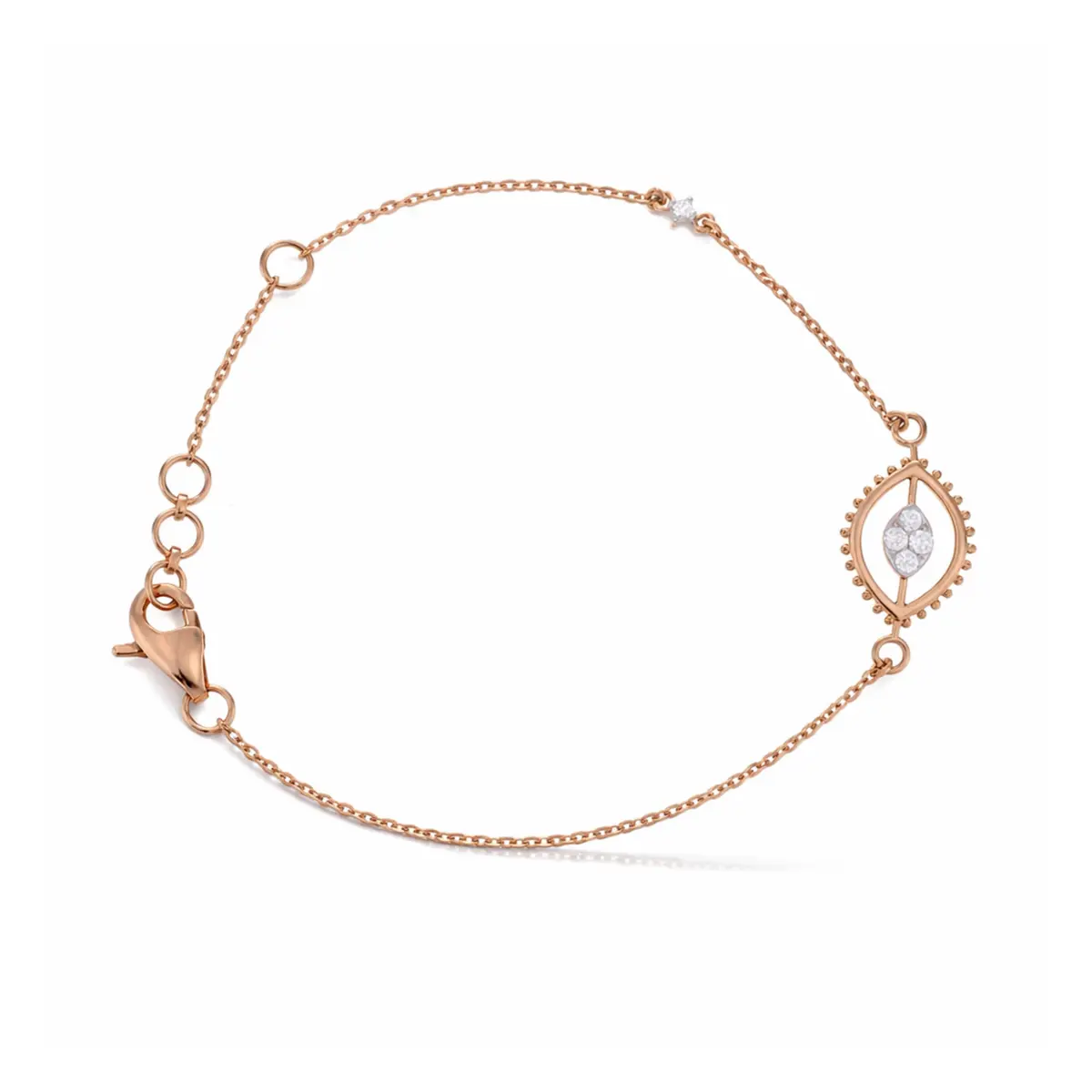 0.10 CT NATURAL DIAMOND CHAIN BRACELET 18K GOLD