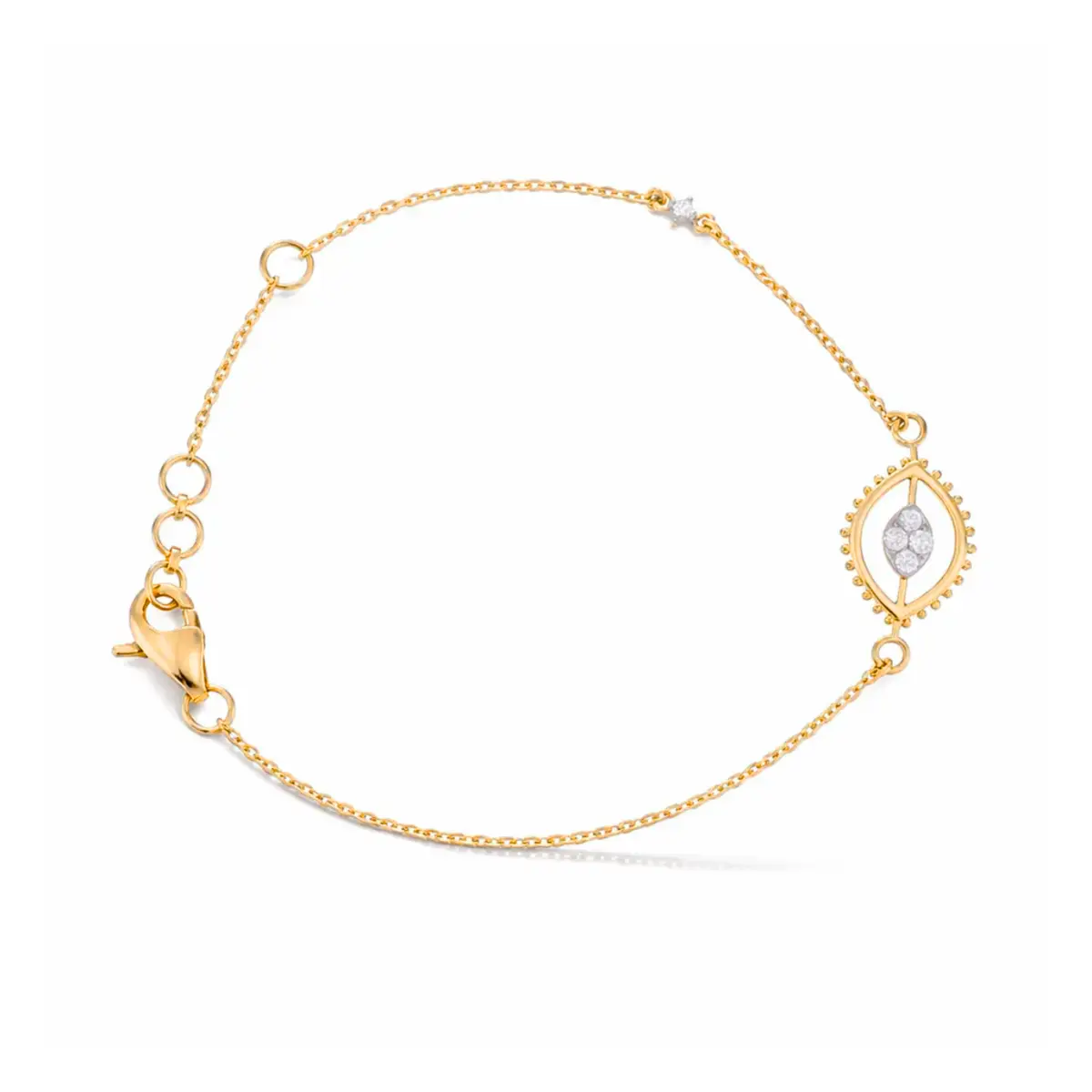 0.10 CT NATURAL DIAMOND CHAIN BRACELET 18K GOLD