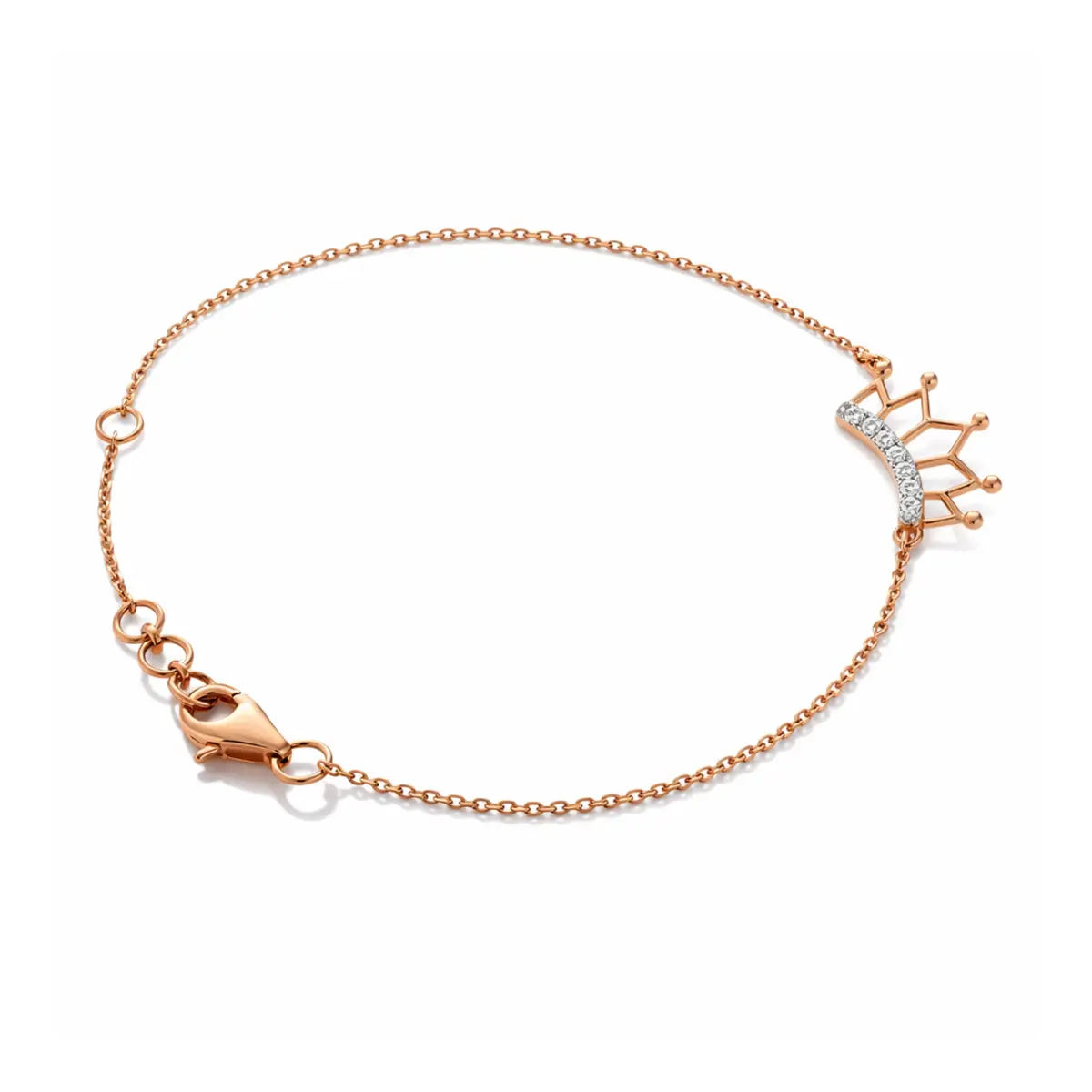 0.08 CT NATURAL DIAMOND CHAIN BRACELET 18K GOLD