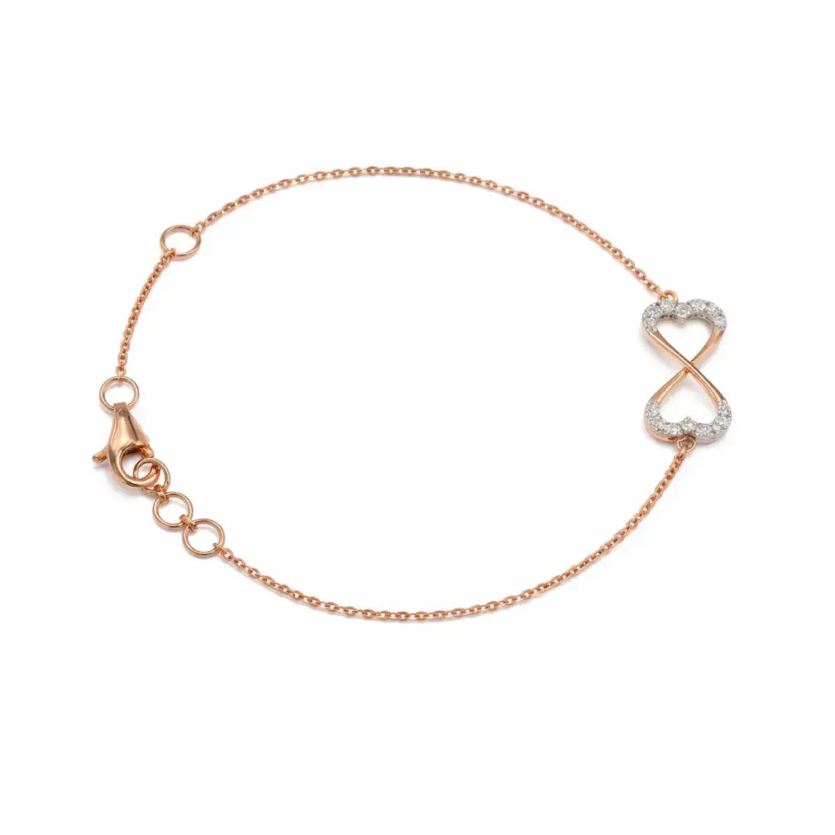 0.13 CT NATURAL DIAMOND CHAIN BRACELET 18K GOLD