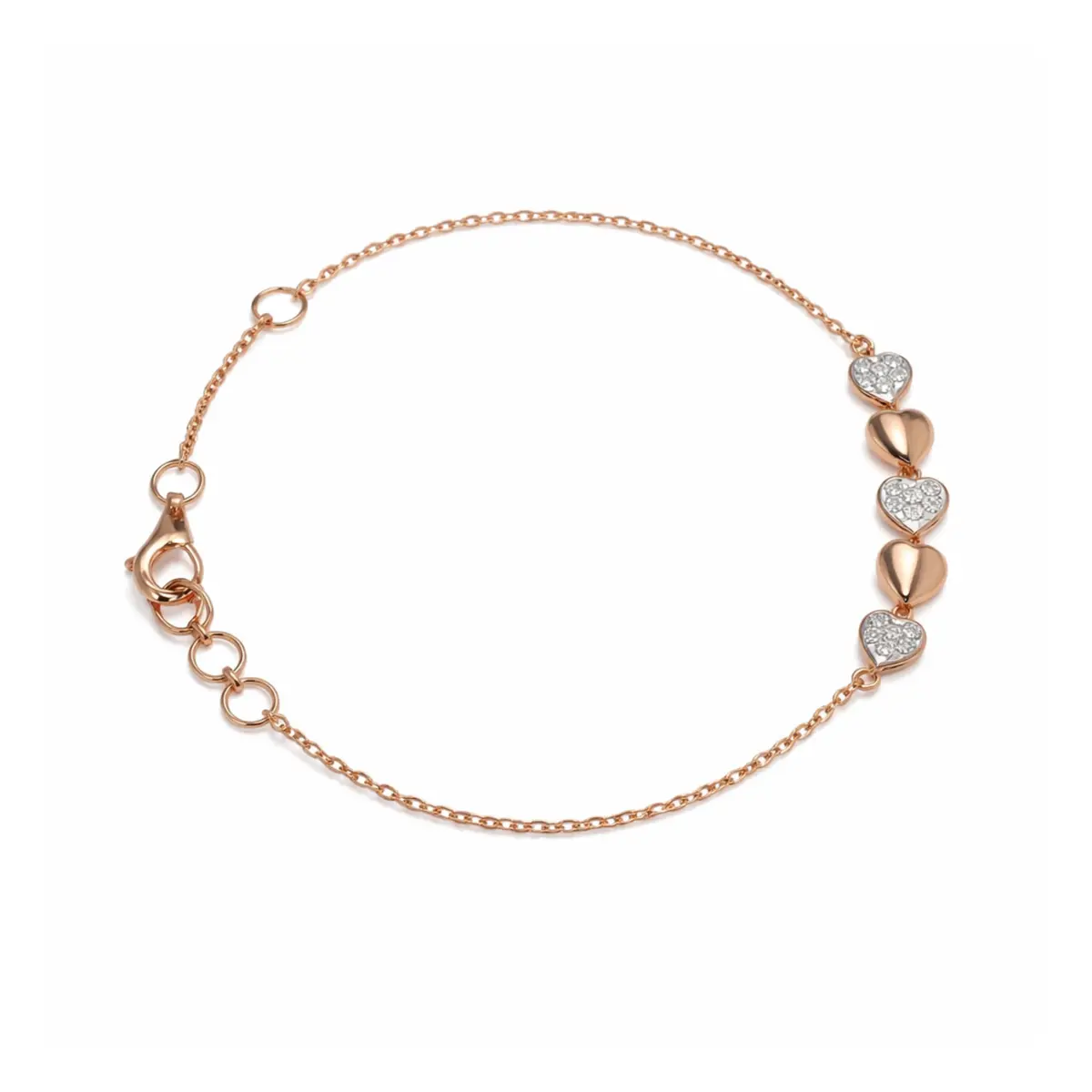 0.10 CT NATURAL DIAMOND CHAIN BRACELET 18K GOLD