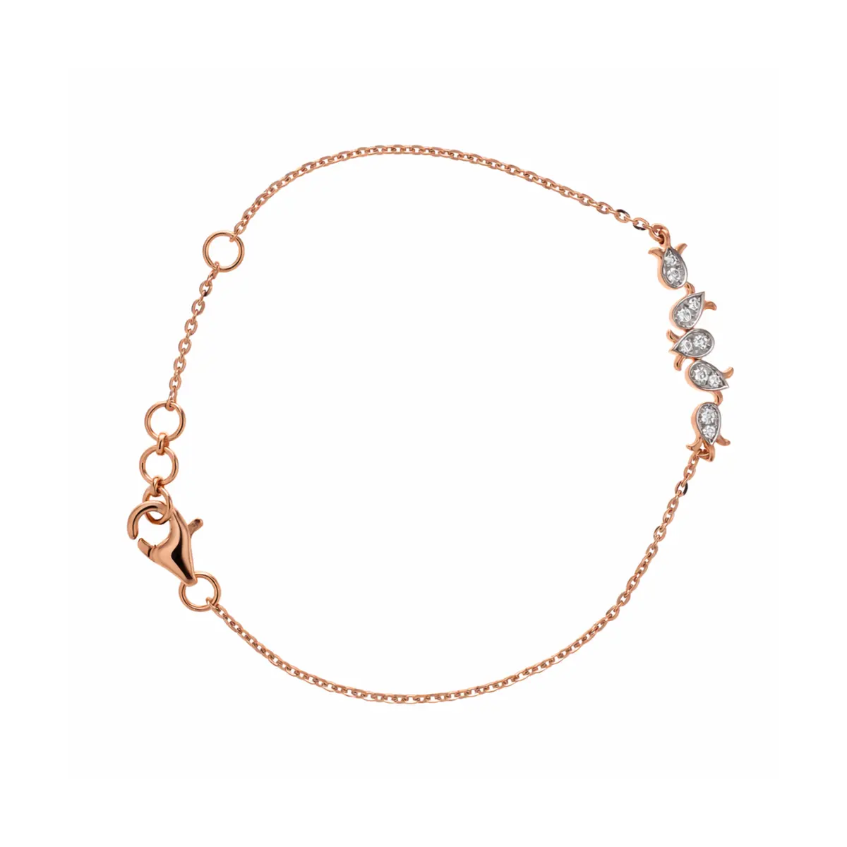 0.08 CT NATURAL DIAMOND CHAIN BRACELET 18K GOLD