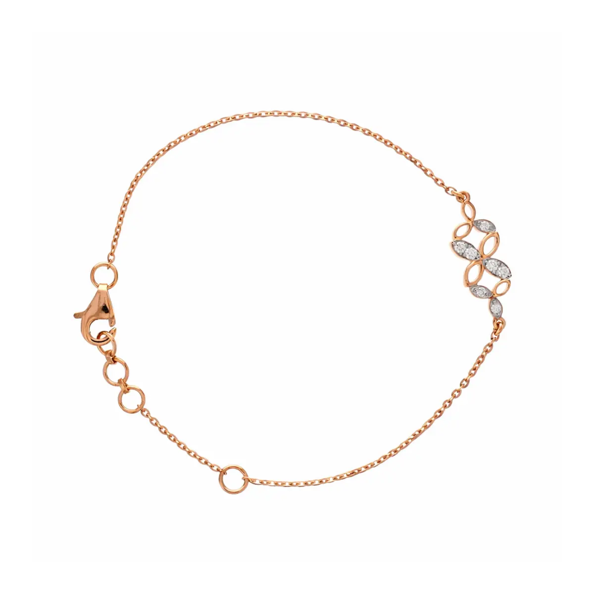 0.10 CT NATURAL DIAMOND CHAIN BRACELET 18K GOLD