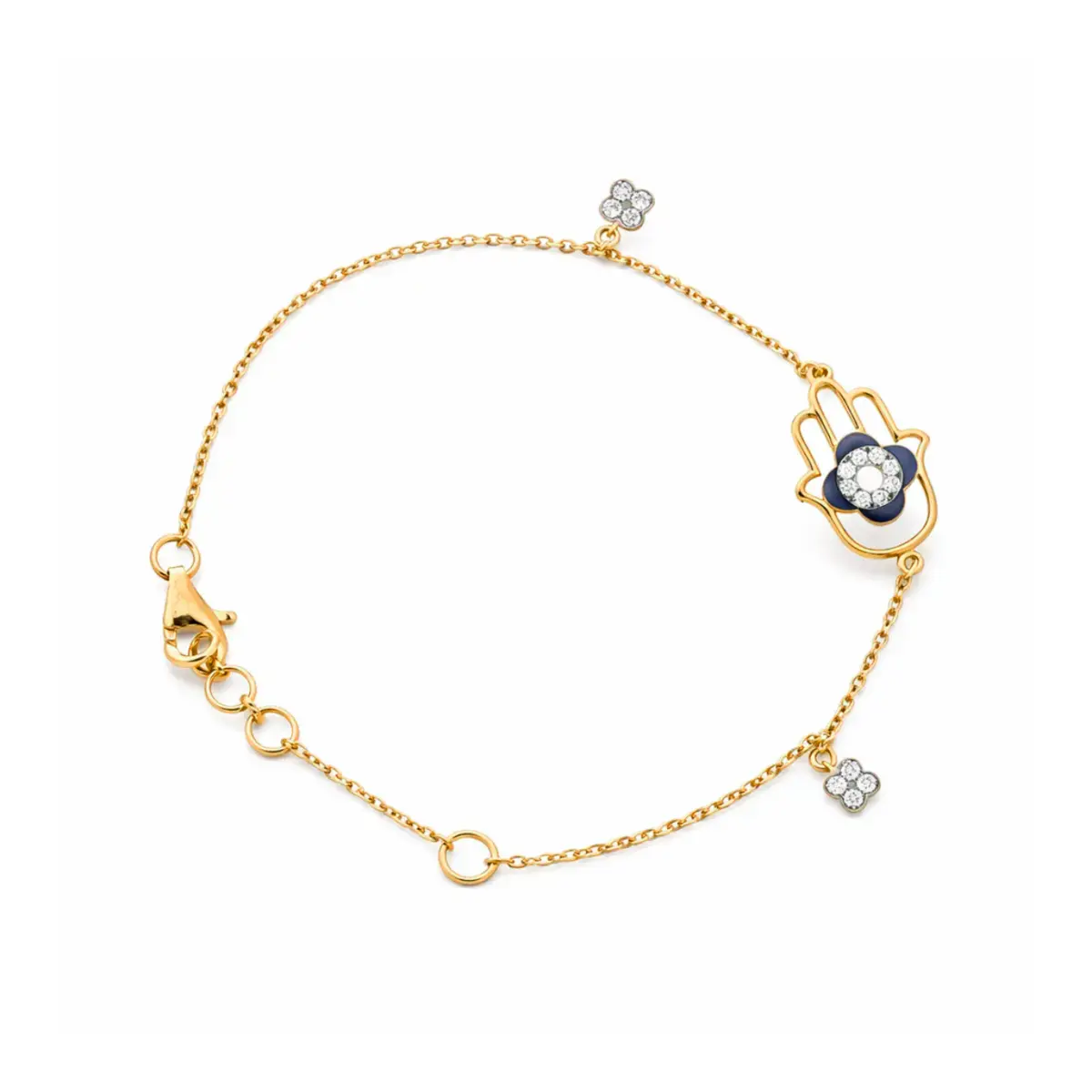 0.13 CT NATURAL DIAMOND CHAIN BRACELET 18K GOLD