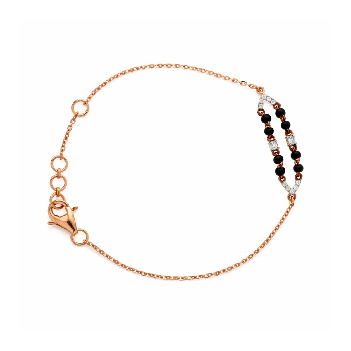 0.10 CT NATURAL DIAMOND CHAIN BRACELET 18K GOLD