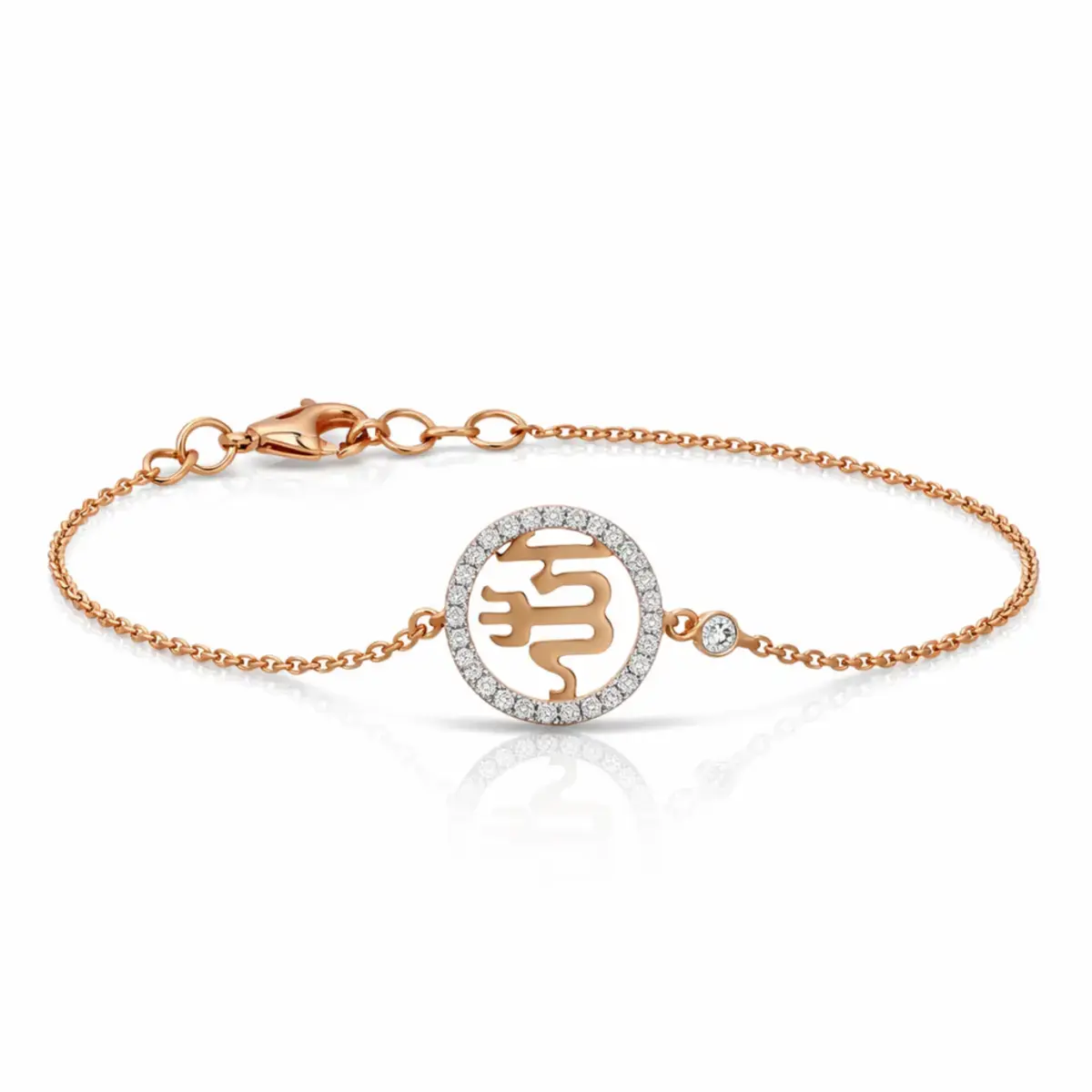 0.15 CT NATURAL DIAMOND CHAIN BRACELET 18K GOLD