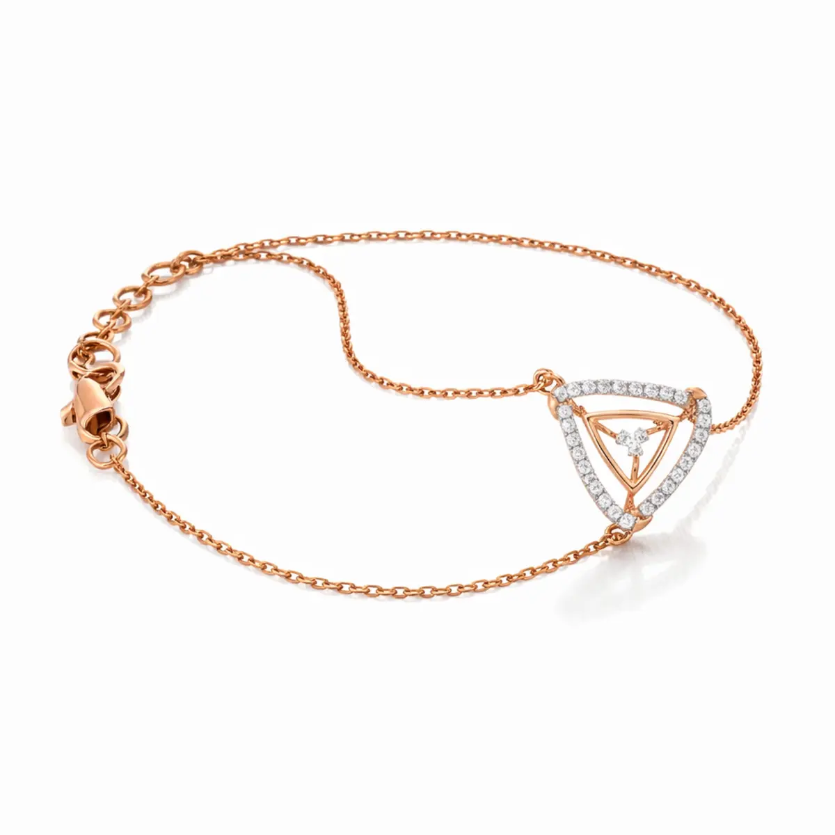 0.16 CT NATURAL DIAMOND CHAIN BRACELET 18K GOLD