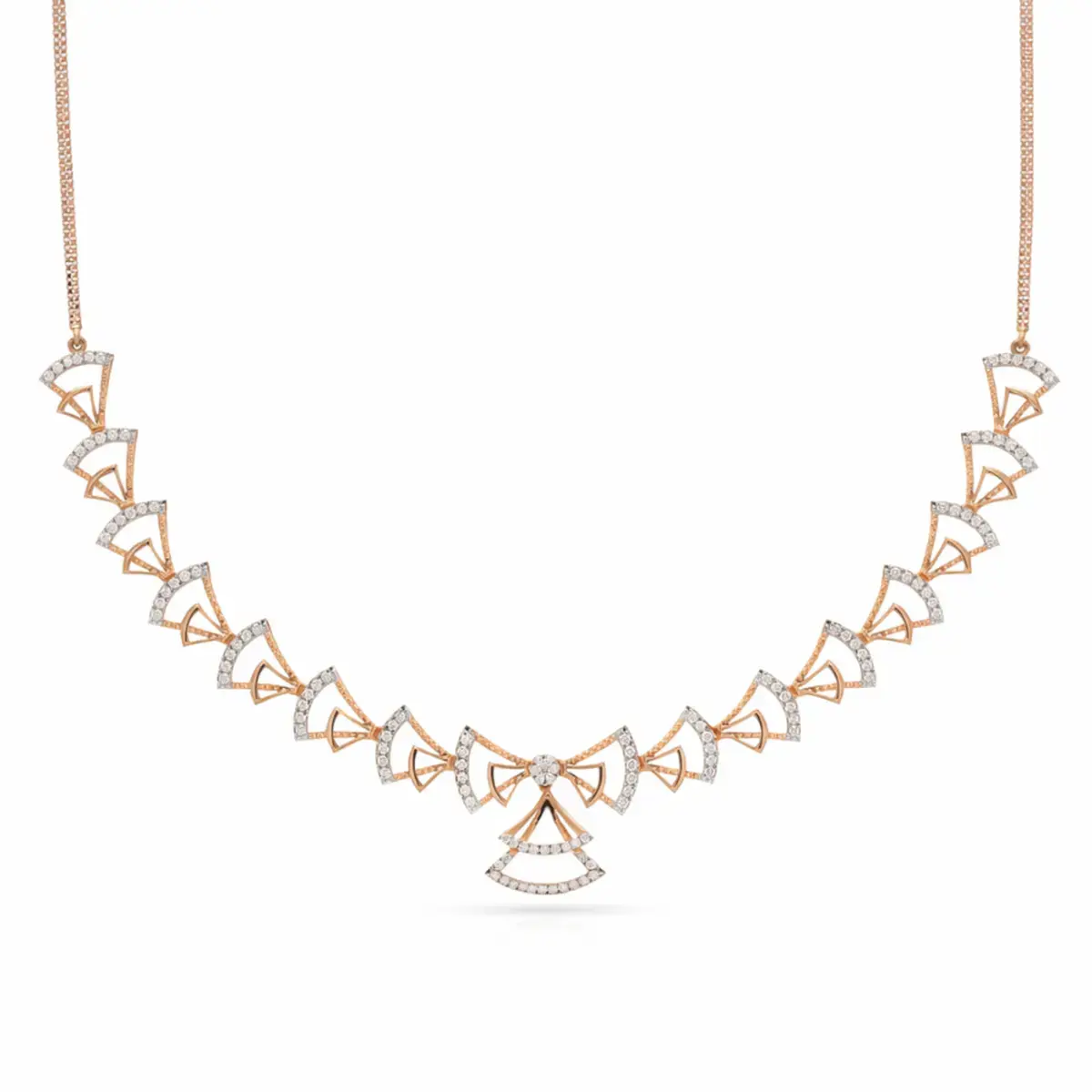 0.86 CT NATURAL DIAMOND NECKLACE 18K GOLD