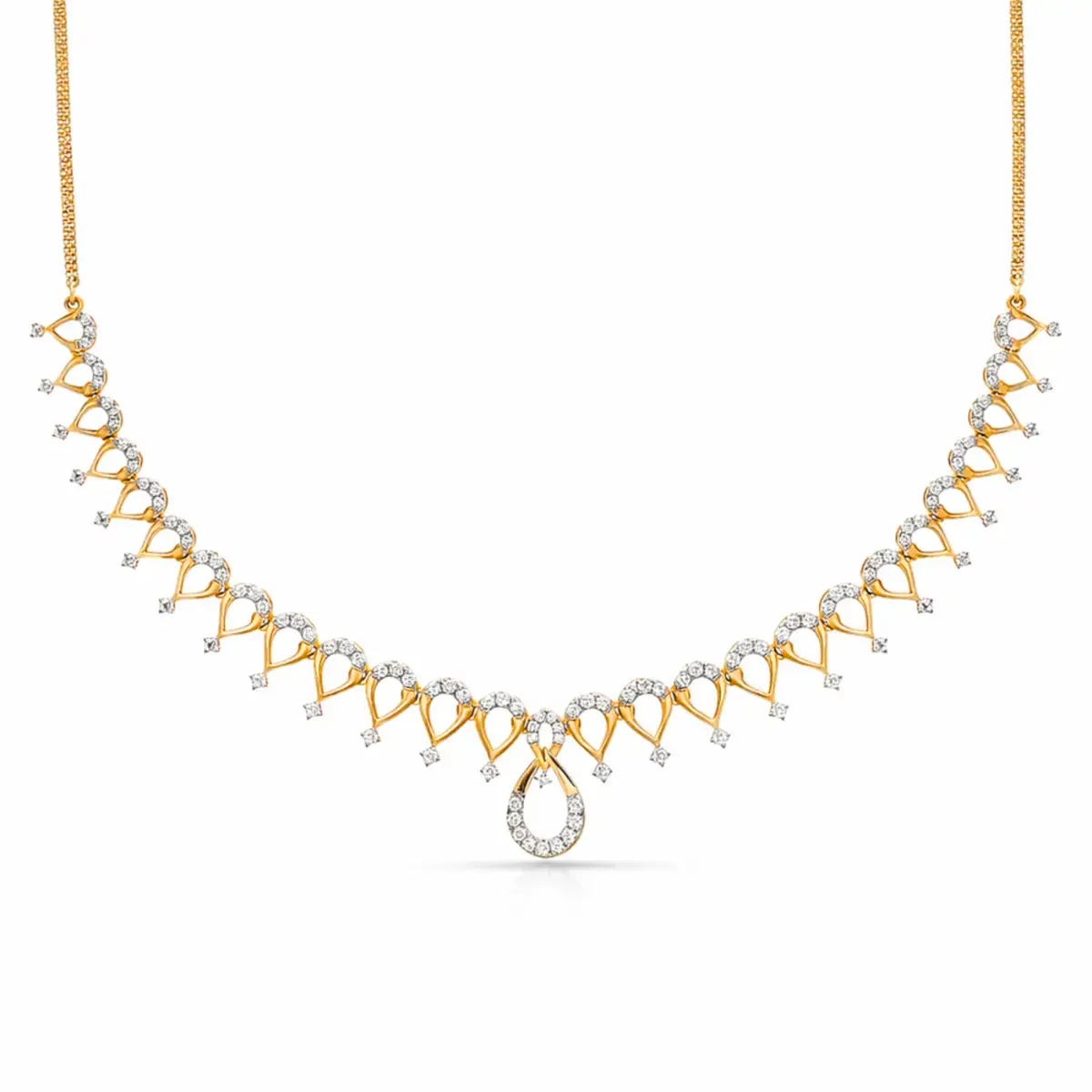 0.76 CT NATURAL DIAMOND NECKLACE 18K GOLD