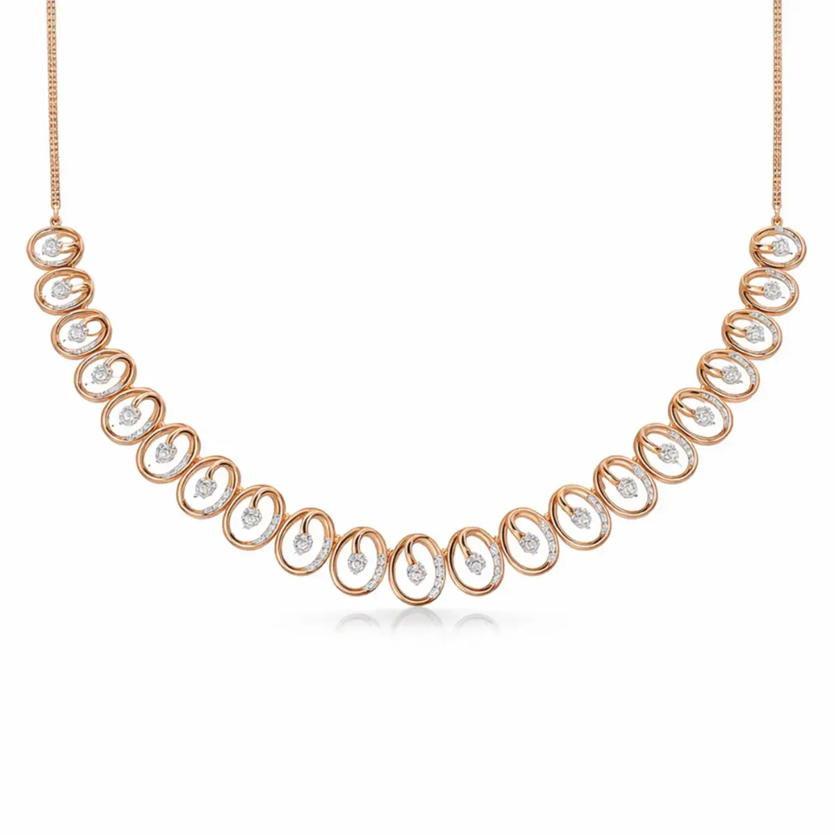 0.78 CT NATURAL DIAMOND NECKLACE 18K GOLD