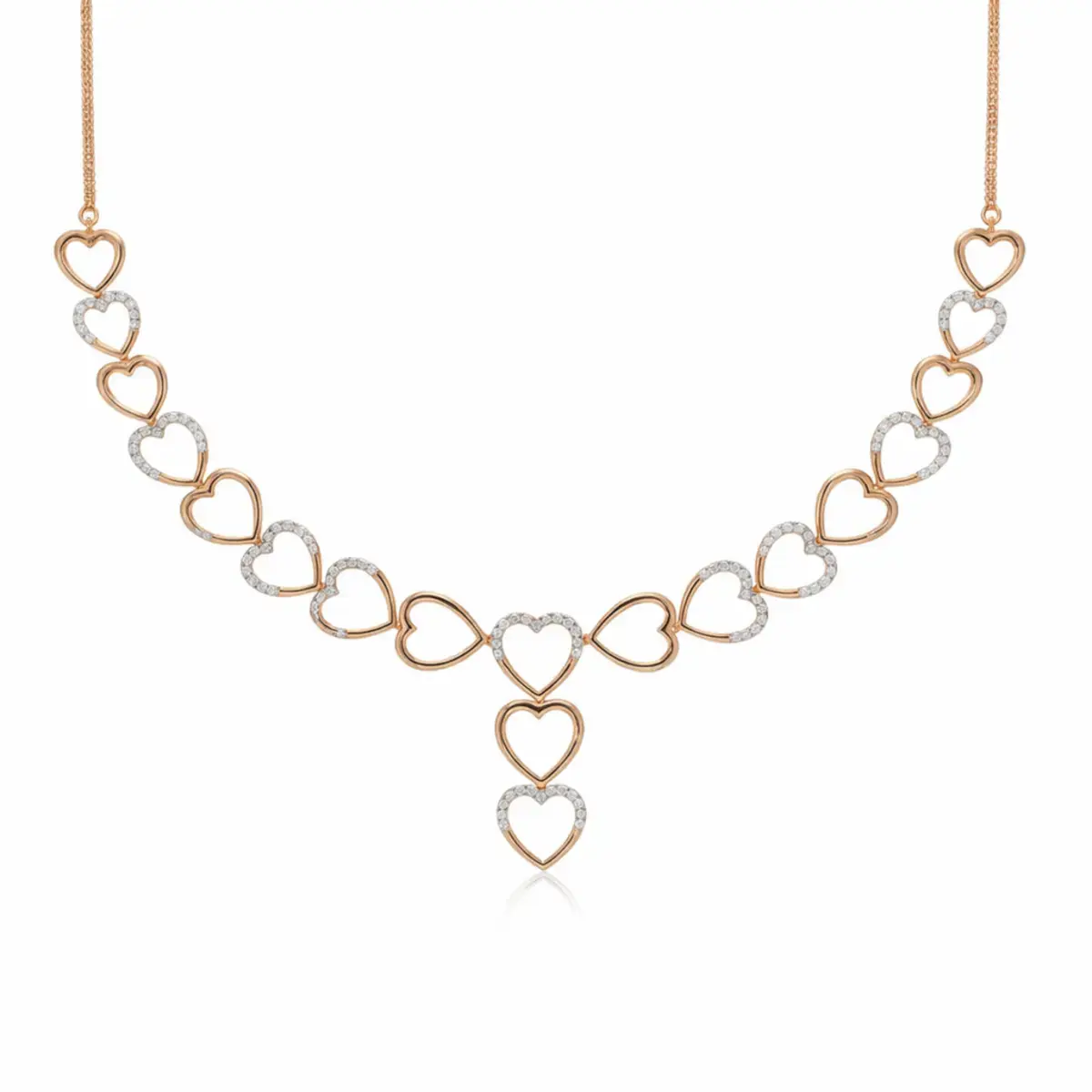 0.71 CT NATURAL DIAMOND NECKLACE 18K GOLD