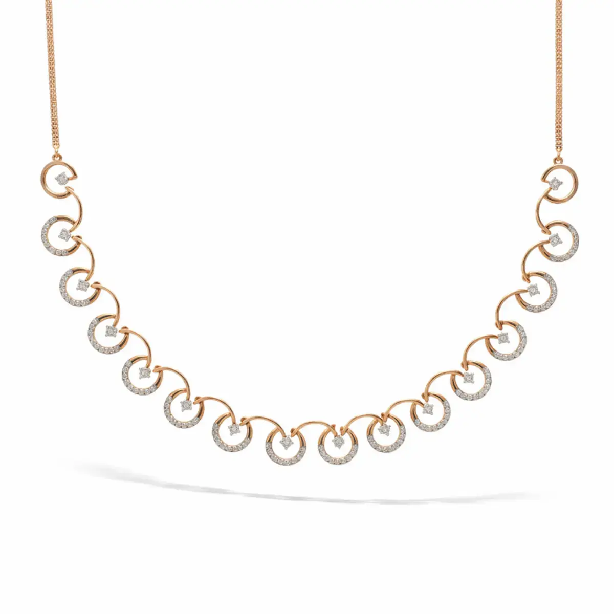 0.70 CT NATURAL DIAMOND NECKLACE 18K GOLD