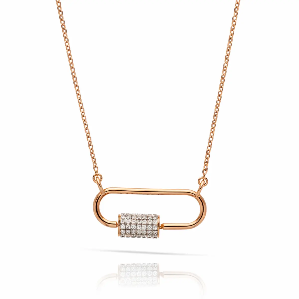 0.27 CT NATURAL DIAMOND CHARM NECKLACE 9K GOLD
